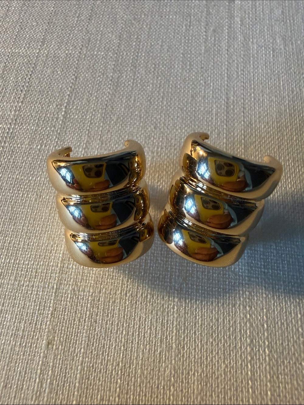 Gold-Tone Triple-Band Earrings